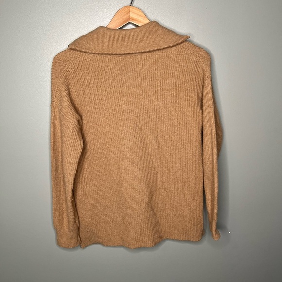 Madewell Merino Wool Glenbrook Half-Zip Pullover Sweater - Heather Saddle - Picture 4 of 11